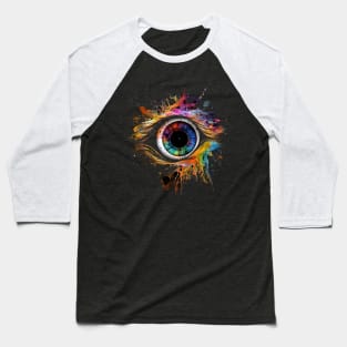 Colourful Eye In A Black Sky Baseball T-Shirt